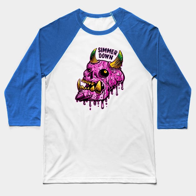 Simmer Down Baseball T-Shirt by ChetArt